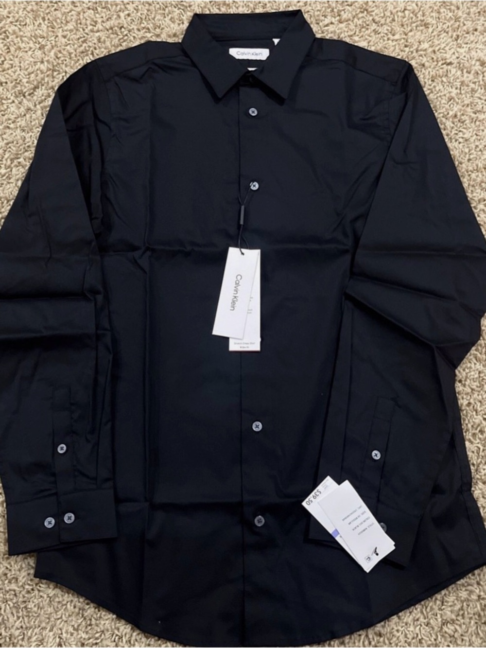 Calvin Klein boy’s Black Dress Shirt - Classic Button-Down new with tags